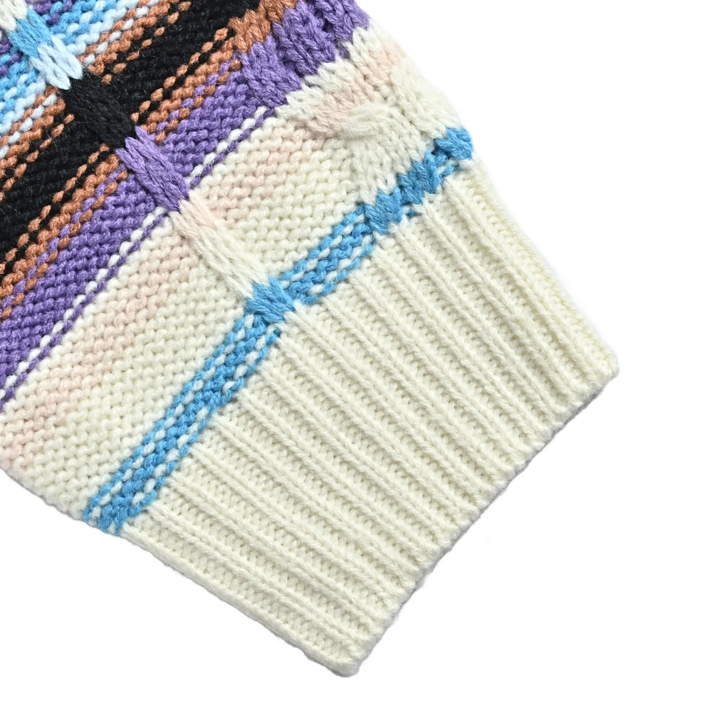 Louis Vuitton/Louis Vuitton Retro Color Striped Stand Collar Zip Knit Cardigan